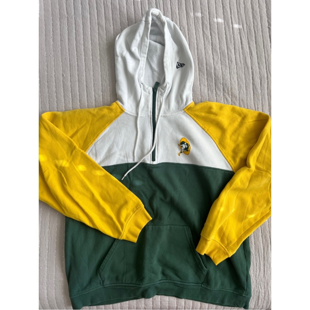 Green Bay Packers Color Block Half Zip Hoodie